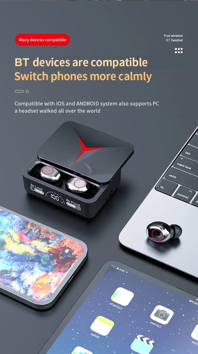 Original M90 TWS Wireless Earbuds Touch Control 5.3