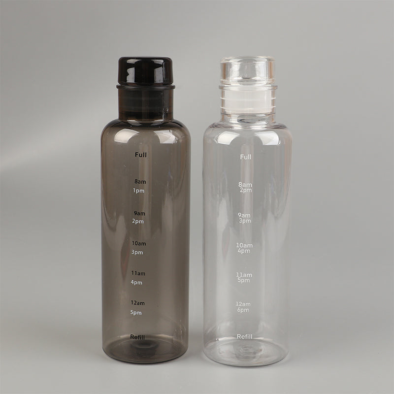 Transparent With Time Scale Water Bottle Large
