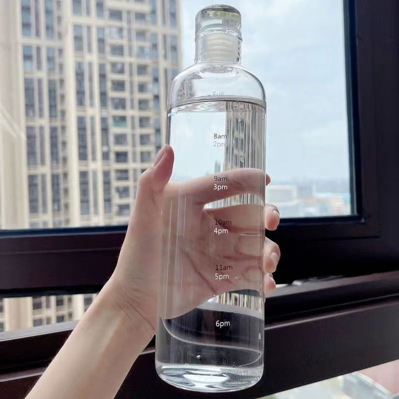 Transparent With Time Scale Water Bottle Large
