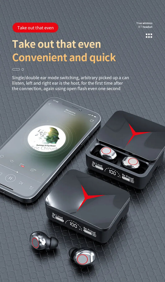 Original M90 TWS Wireless Earbuds Touch Control 5.3